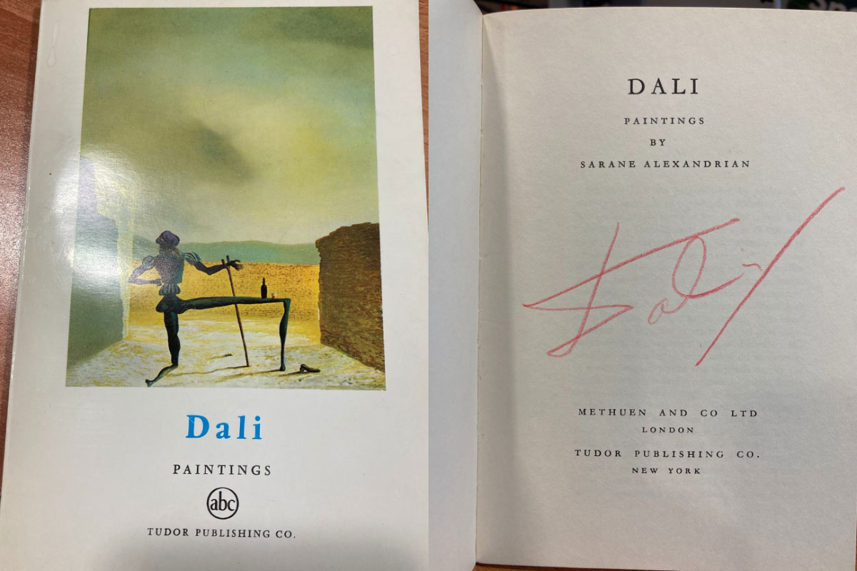 A little art book on Salvador Dali signed by Dali himself.